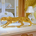 Abstract Gold Panther Sculpture