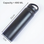 Premium Matte Black Leak-Proof Water Bottle with Carry Handle | Reusable Travel & Gym Bottle