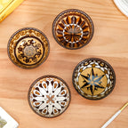 Hand-Painted Style Ceramic Bowl Set of 4 – Moroccan Inspired Decorative Serving & Snack Bowls