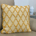 Mustard & Cream Boho Tufted Cushion Cover Set – Geometric Textured Decorative Throw Pillows Cover Set for Sofa, Living Room & Bedroom (Pack of 2)