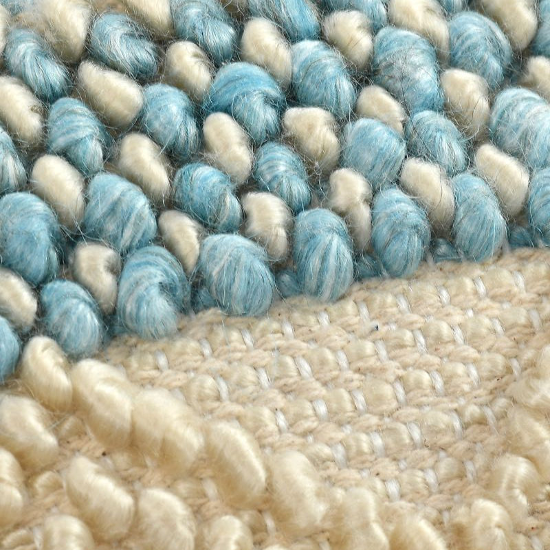 Boho Handwoven Cushion Cover Set – Blue & Cream Textured Decorative , Living Room & Bedroom ( Pack Of 2 )