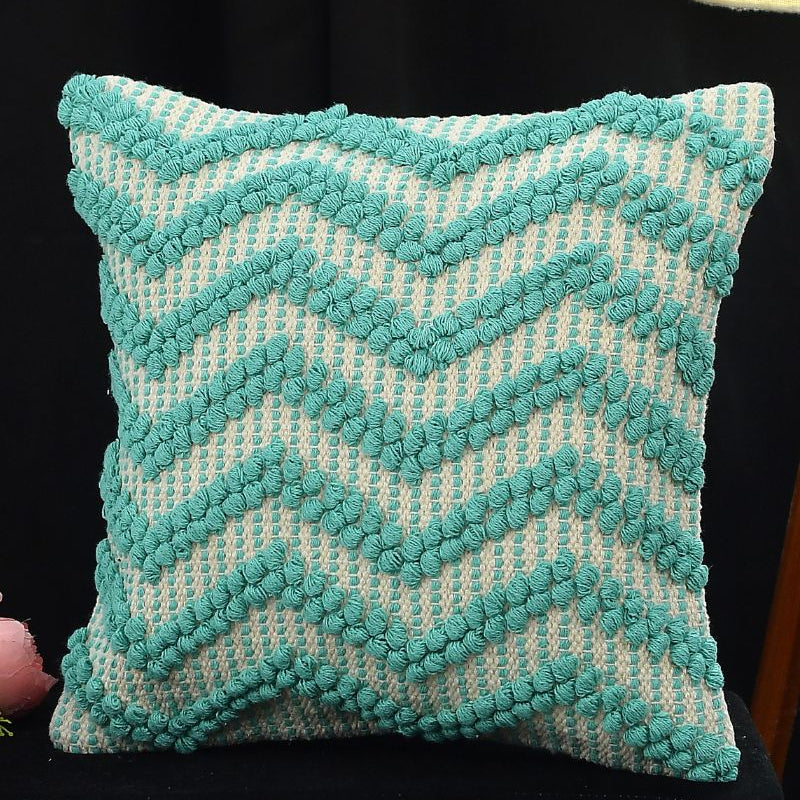 Handwoven Tufted Zigzag Cushion Cover Set – Soft Textured Decorative Throw Pillow Covers for Sofa, Bed & Living Room Décor ( Pack of 2 )