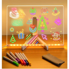LED Acrylic Message Board – Reusable Neon Writing & Drawing Board with Color Markers