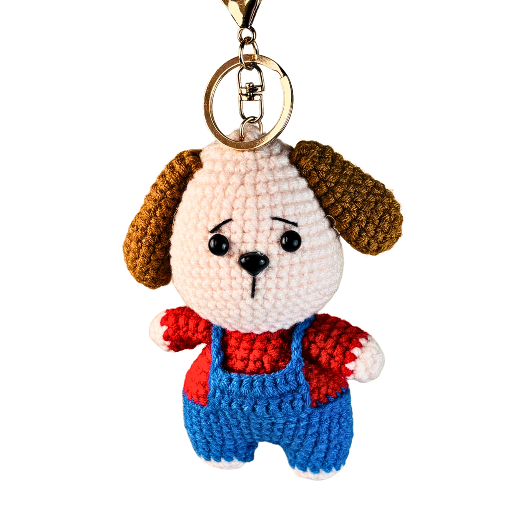 Handmade Crochet Dog Keychain(Random Color)