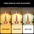 Modern Gold Mushroom Table Lamp | Rechargeable LED Touch Night Lamp