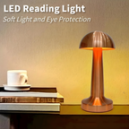 Modern Gold Mushroom Table Lamp | Rechargeable LED Touch Night Lamp