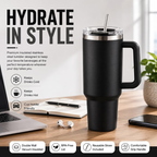Quencher Flow State  Insulated Stainless Steel Tumbler with Handle – Matte Black