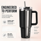 Quencher Flow State  Insulated Stainless Steel Tumbler with Handle – Matte Black