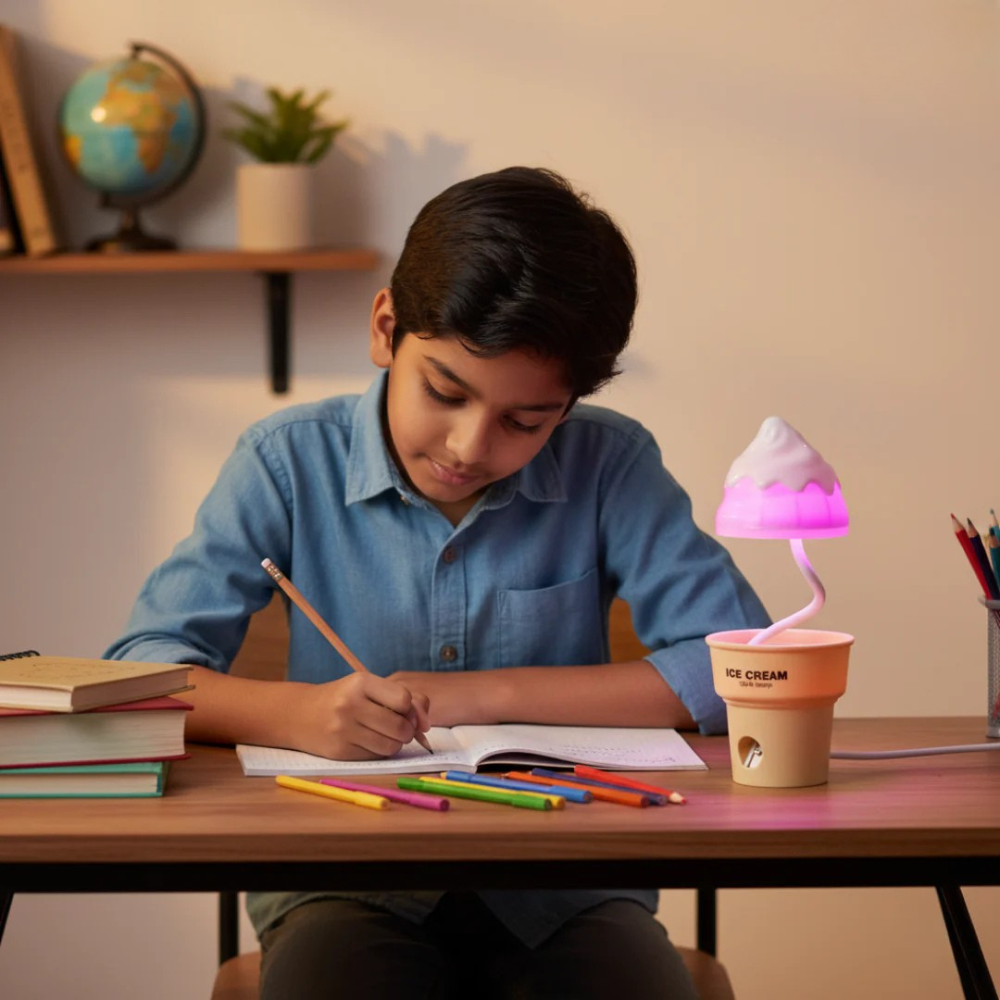 Rechargeable 2-in-1 LED Ice Cream Desk Lamp