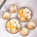 Floral Ceramic Dinnerware Set – Elegant Golden Floral Tableware for Dining & Serving
