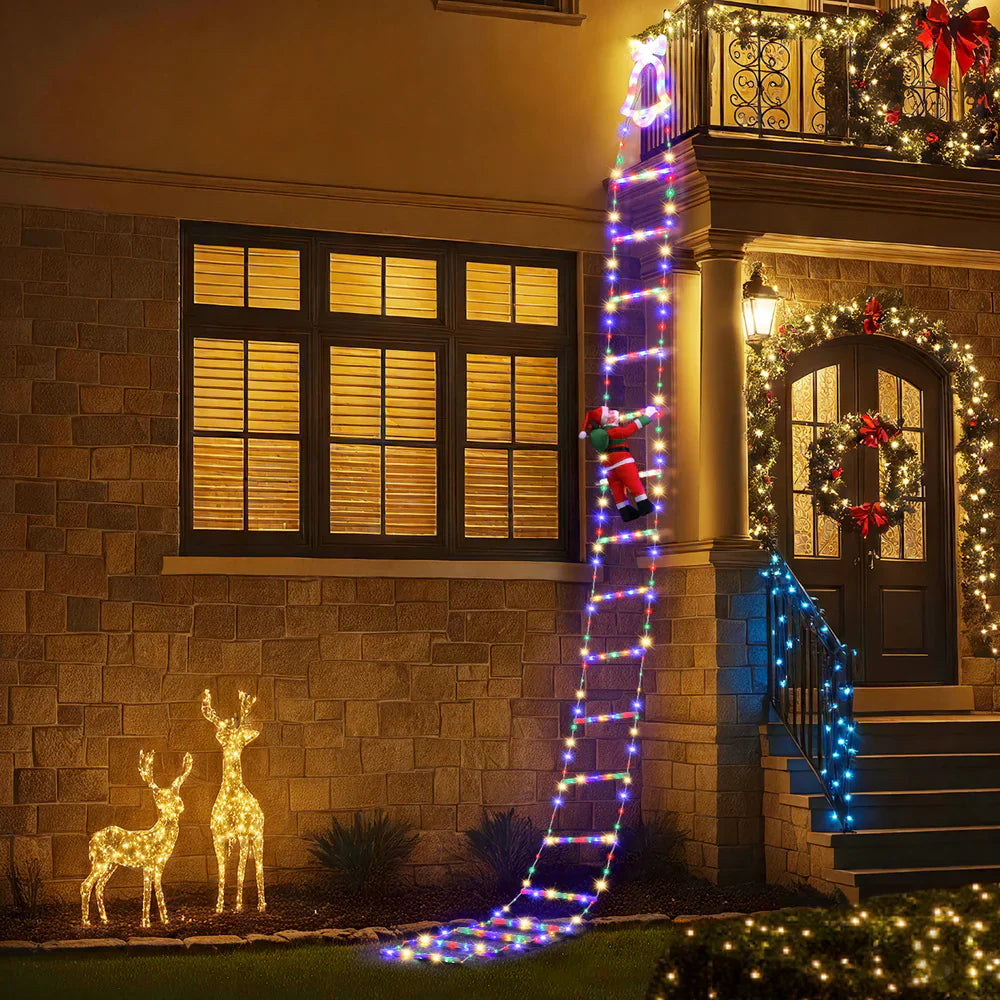 LED Climbing Santa Ladder Light