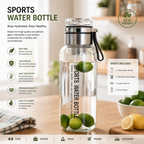 Glass Infuser Water Bottle with Stainless Steel Filter | Fruit Infuser, Detox & Flavoured Water Bottle