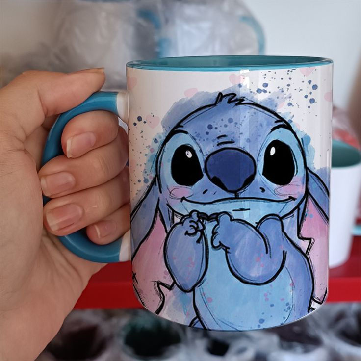 Disney Stitch Ceramic Coffee Mug | Cute Blue Character Design