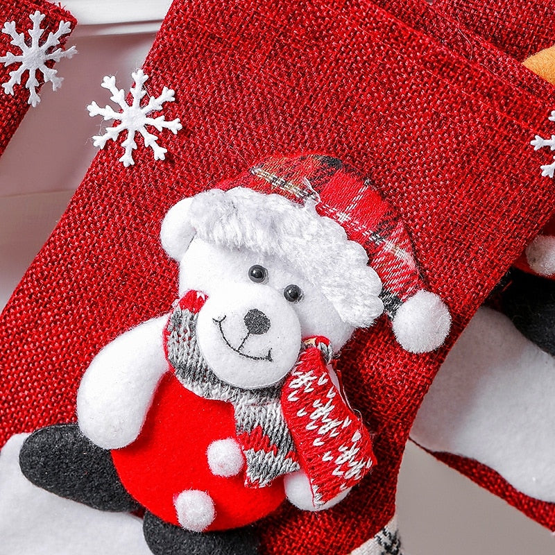 Set of 4 Christmas Tree Ornaments Christmas Stockings - Random design only