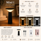 Mini LED Desk Lamp – Modern Rechargeable Touch Table Light