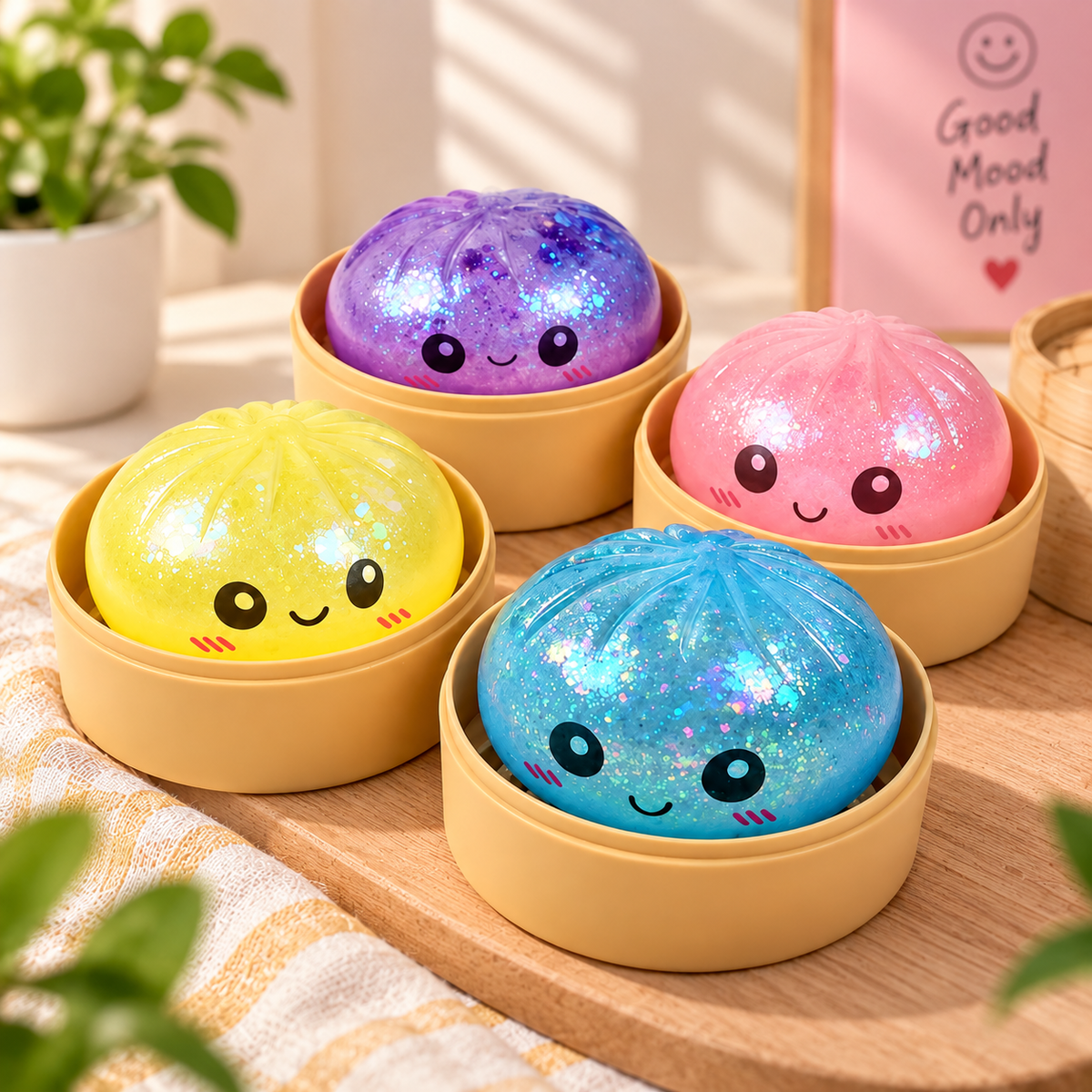 Rainbow Mystery Bun Squishy Toy | Cute Dumpling Fidget Toy | Slow Rising Stress Relief Toy