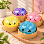 Rainbow Mystery Bun Squishy Toy | Cute Dumpling Fidget Toy | Slow Rising Stress Relief Toy