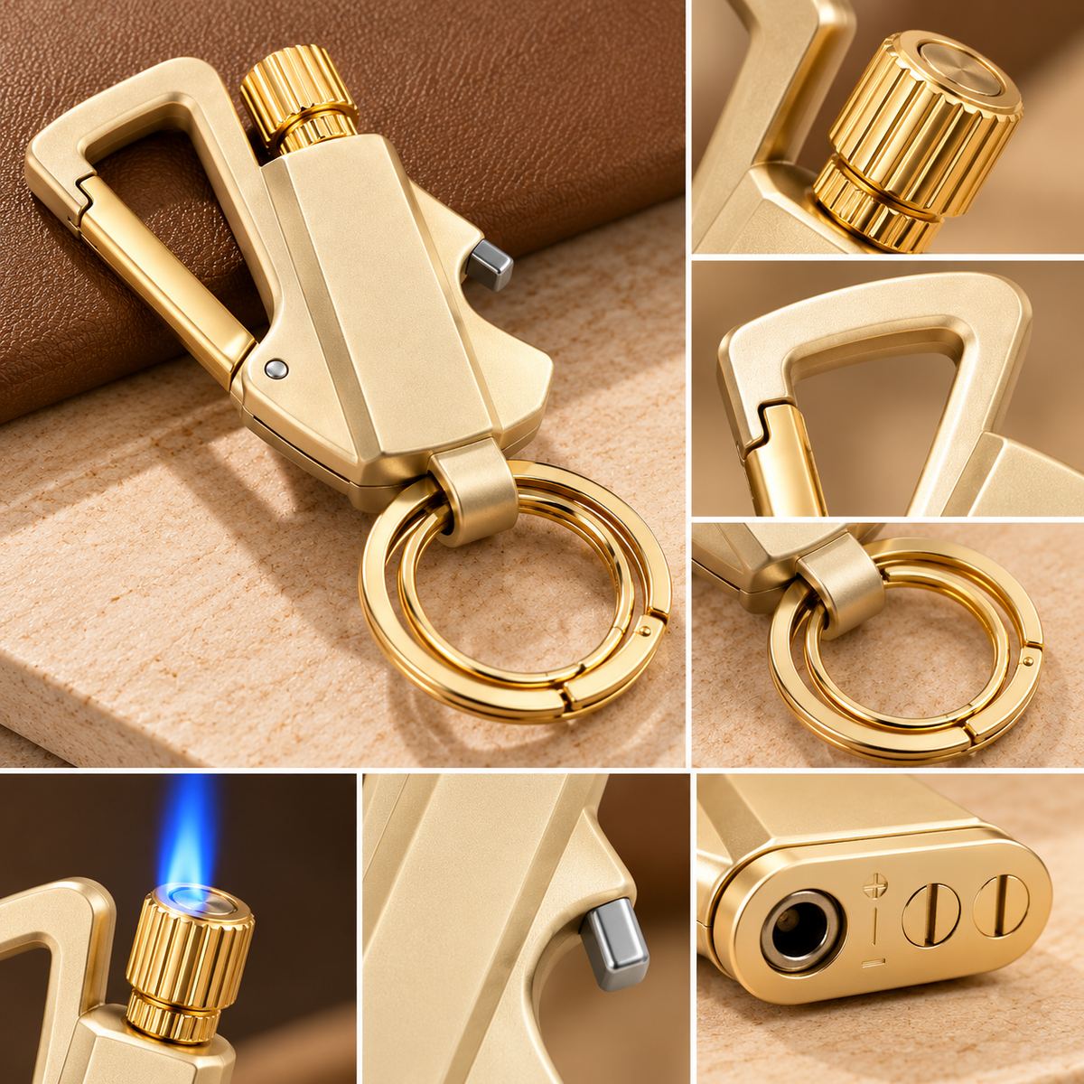 Carabiner Lighter | Portable Refillable Keychain Lighter | Compact Outdoor Lighter