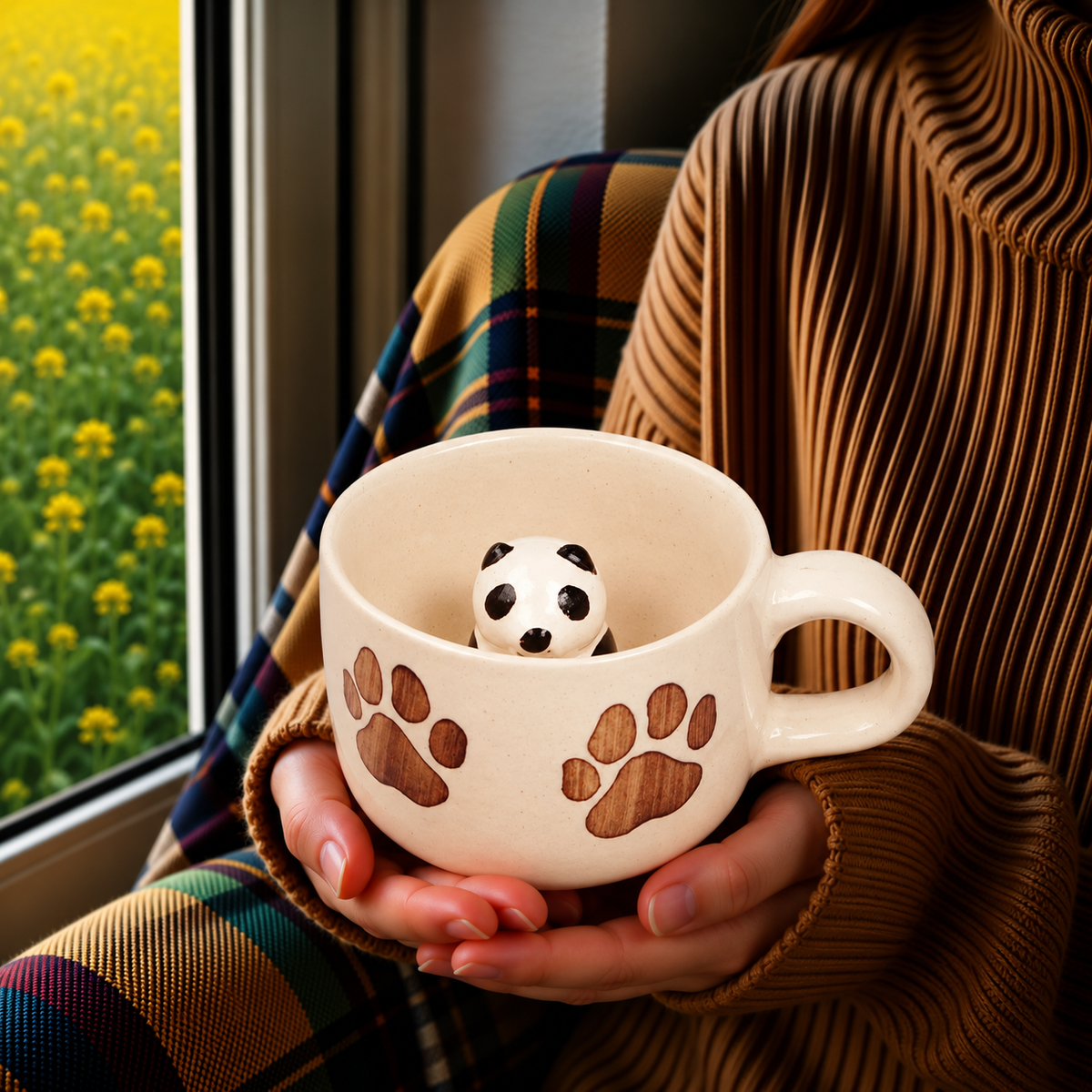 White Ceramic Paw Print Mug – Cute Dog Paw Design Coffee & Tea Cup