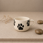 Ceramic Coffee Mug with Paw Print Design,