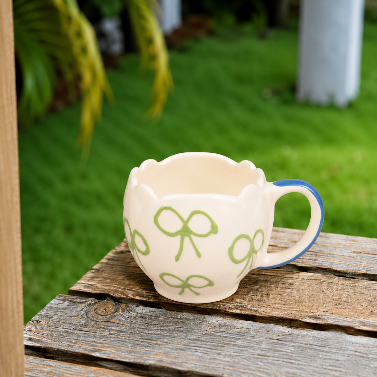 g with Green Accents – Cute Aesthetic Coffee Cup for Tea & Coffee