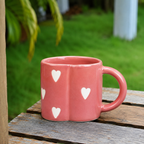 Pink Heart Ceramic Coffee Mug – Cute Valentines & Gift Tea Cup
