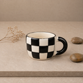 Black & White Checkerboard Ceramic Coffee Mug