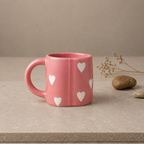 Pink Heart Ceramic Coffee Mug – Cute Valentines & Gift Tea Cup