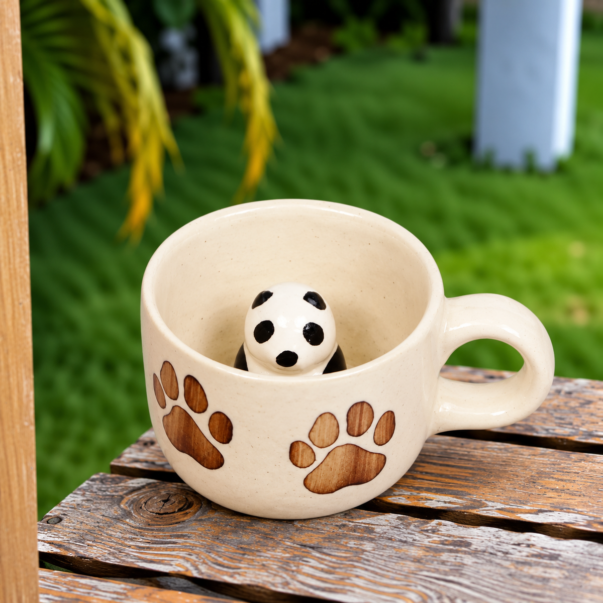 White Ceramic Paw Print Mug – Cute Dog Paw Design Coffee & Tea Cup