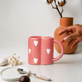 Pink Heart Ceramic Coffee Mug – Cute Valentines & Gift Tea Cup