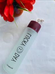 Lucky Day Frosted Glass Water Bottle – 8 Inch Reusable Motivational Drink Bottle