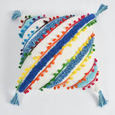 Multicolor Boho Tufted Cushion Cover Set with Tassels – Decorative Throw Pillow Covers for Sofa, Living Room & Bedroom (Pack of 2)