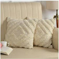 Cream Boho Diamond Textured Cushion Cover Set – Tufted Decorative Throw Pillows Cover Set for Sofa, Living Room & Bedroom (Pack of 2)