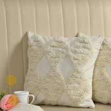 Cream Boho Diamond Tufted Cushion Cover Set – Textured Decorative Throw Pillows Cover Set for Sofa, Living Room & Bedroom (Pack of 2)