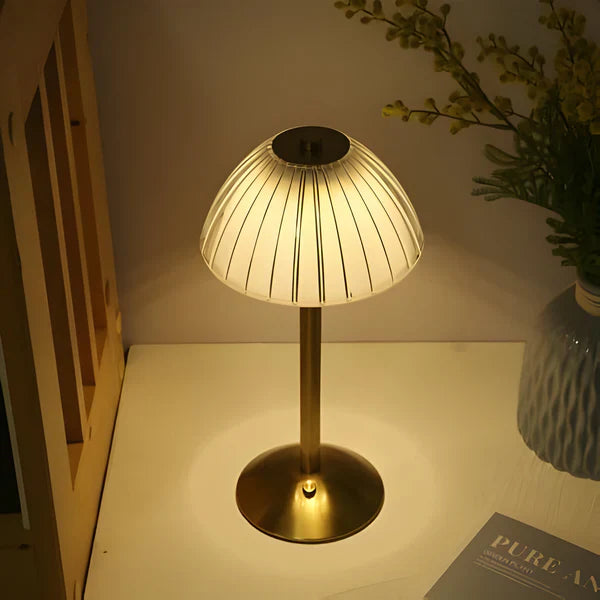 Ribbed Dome Shade Warm Ambient LED Desk Lamp