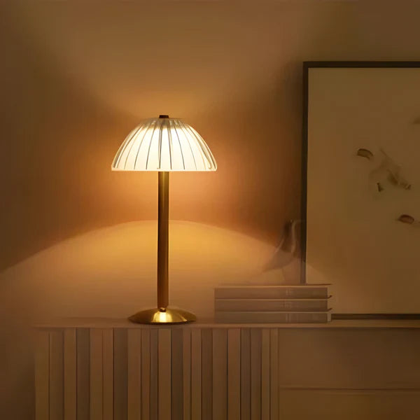 Ribbed Dome Shade Warm Ambient LED Desk Lamp