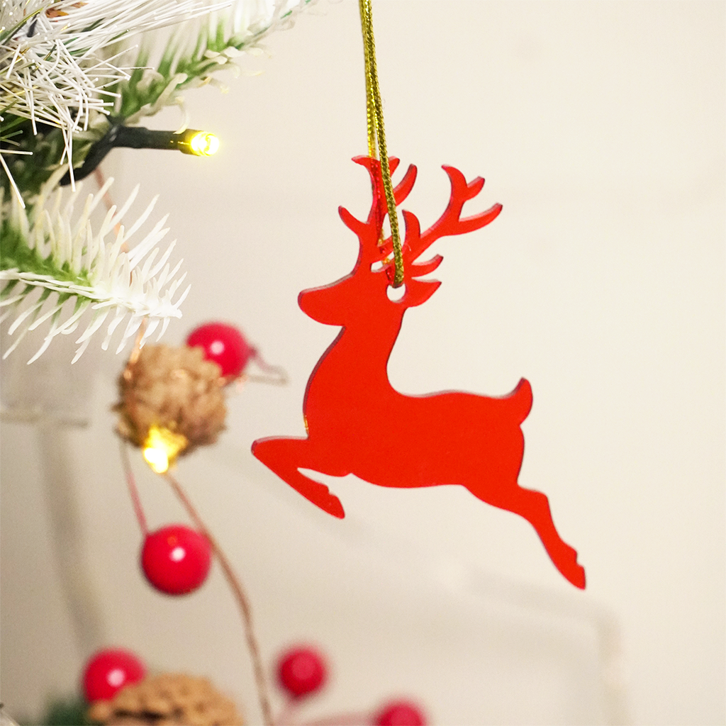 Red Deer designed Christmas Decoration Ornaments- Set of 2