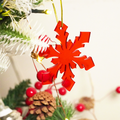 Red Snowflake Christmas Tree Hanging Ornaments - Set of 2