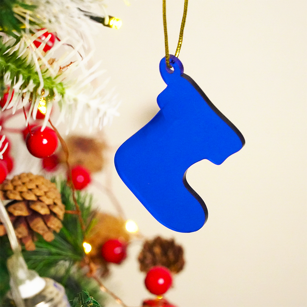 Blue Socks designed Christmas Decoration Ornaments- Set of 2