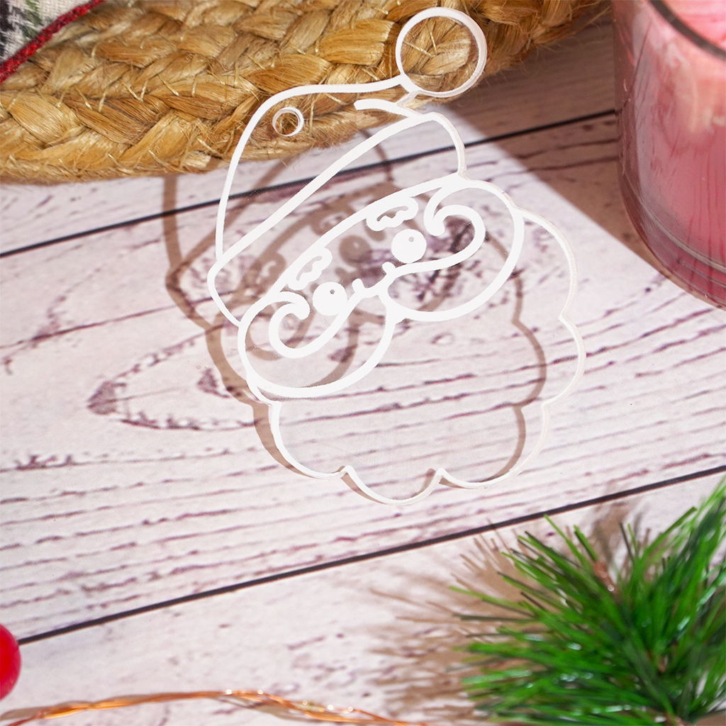 Acrylic Santa Claus Ornament – Premium Christmas Hanging Décor (8 cm, Set of 2)