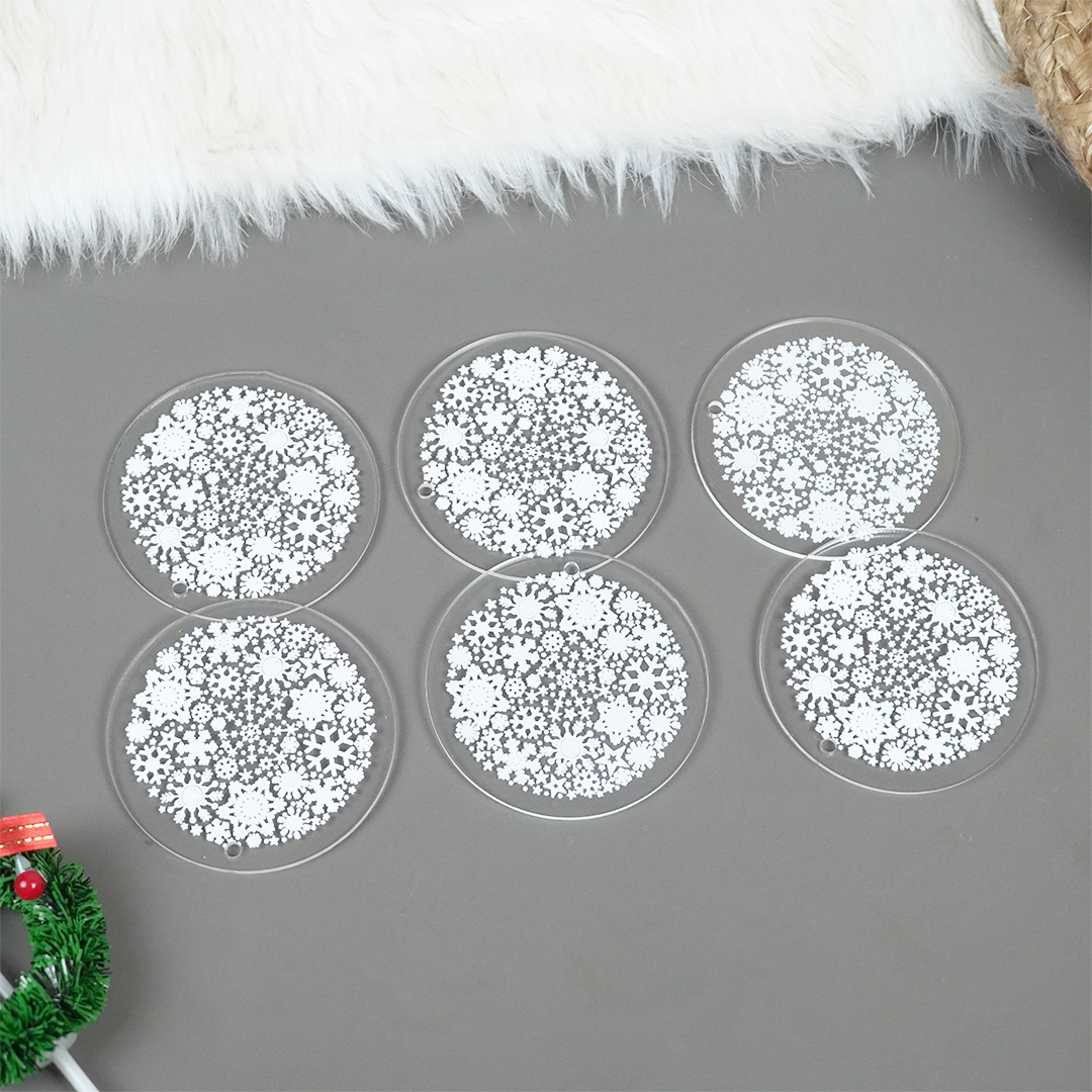 Set of 2 Acrylic Snowburst Ornament Set – Premium Winter Décor