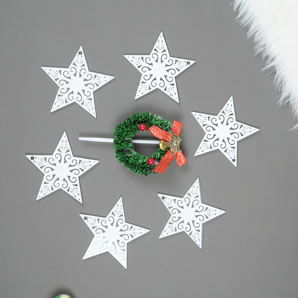 Set of 2 Acrylic Star Christmas Ornament – Elegant Clear Festive Hanging Décor