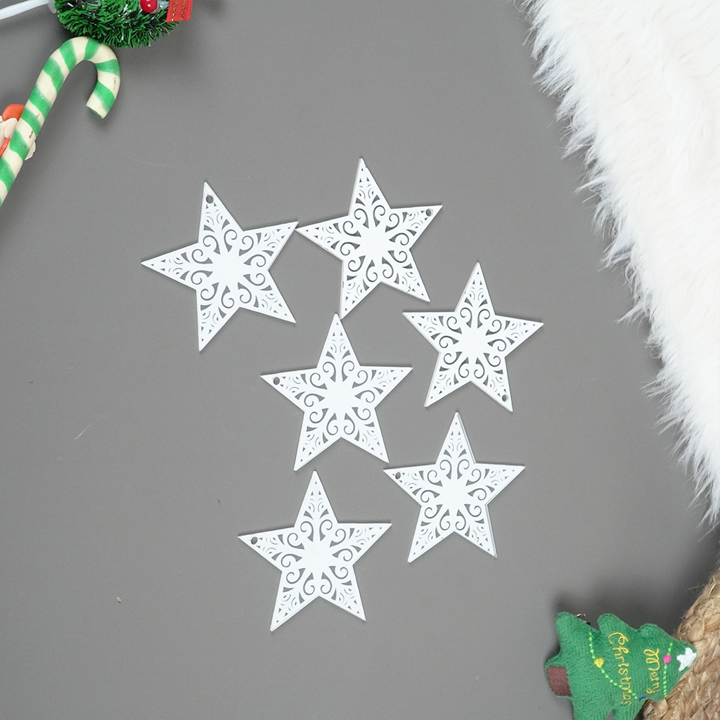 Set of 2 Acrylic Star Christmas Ornament – Elegant Clear Festive Hanging Décor