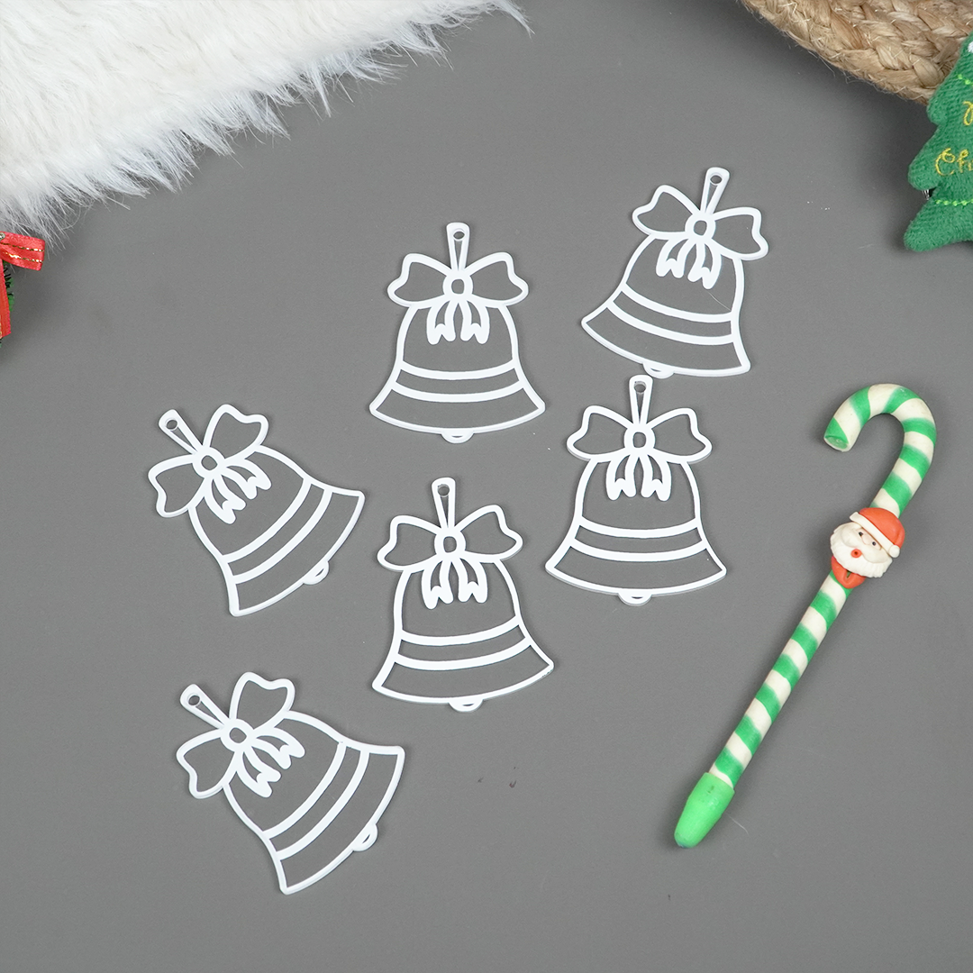 Set of 2 Acrylic Christmas Bell Ornaments – Elegant Hanging Décor (8 cm)