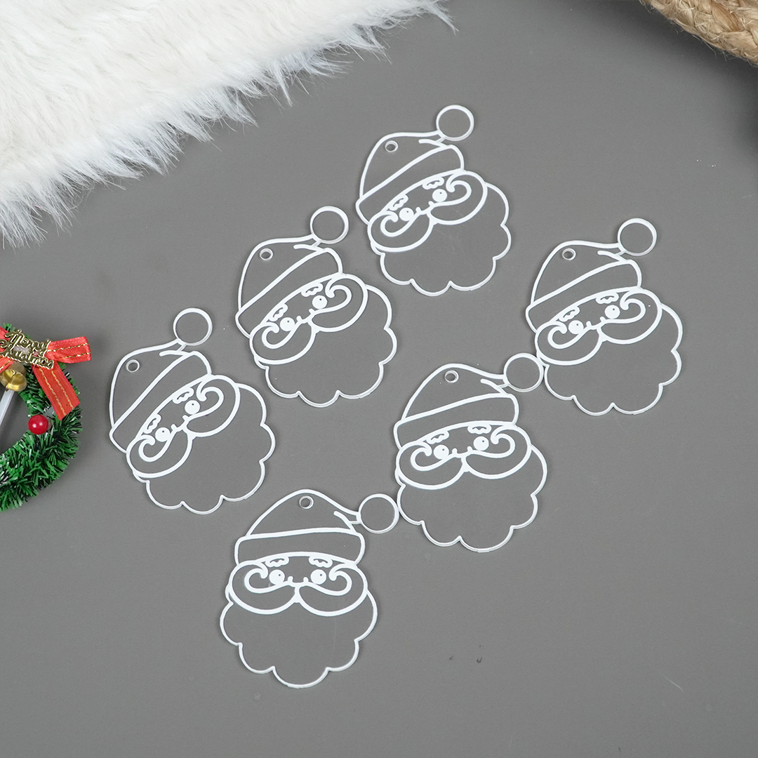 Acrylic Santa Claus Ornament – Premium Christmas Hanging Décor (8 cm, Set of 2)