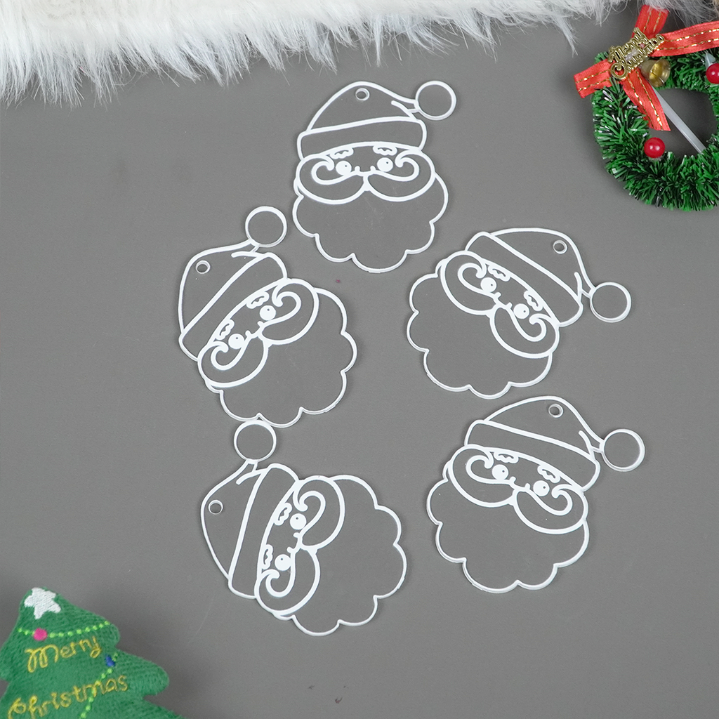 Acrylic Santa Claus Ornament – Premium Christmas Hanging Décor (8 cm, Set of 2)