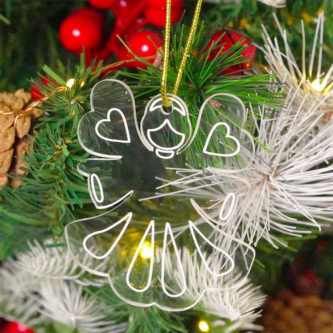 Set of 2 Acrylic Angel Doll Ornaments – Elegant Clear Christmas Decorations