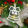 Set of 2 Acrylic Christmas Bell Ornaments – Elegant Hanging Décor (8 cm)