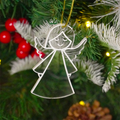 Set of 2 Acrylic Angel Christmas Ornament – Cute Holiday Hanging Décor (8cm)