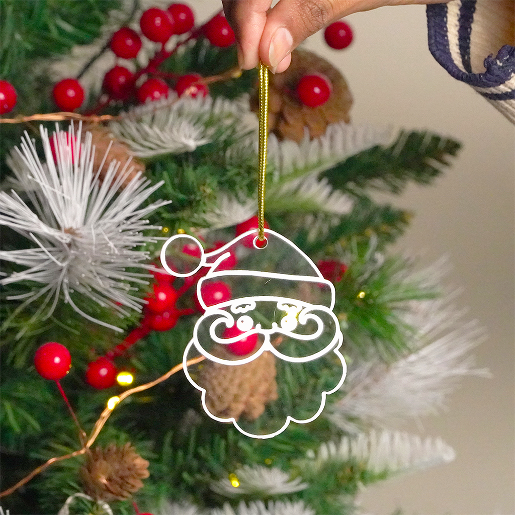 Acrylic Santa Claus Ornament – Premium Christmas Hanging Décor (8 cm, Set of 2)